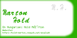 marton hold business card